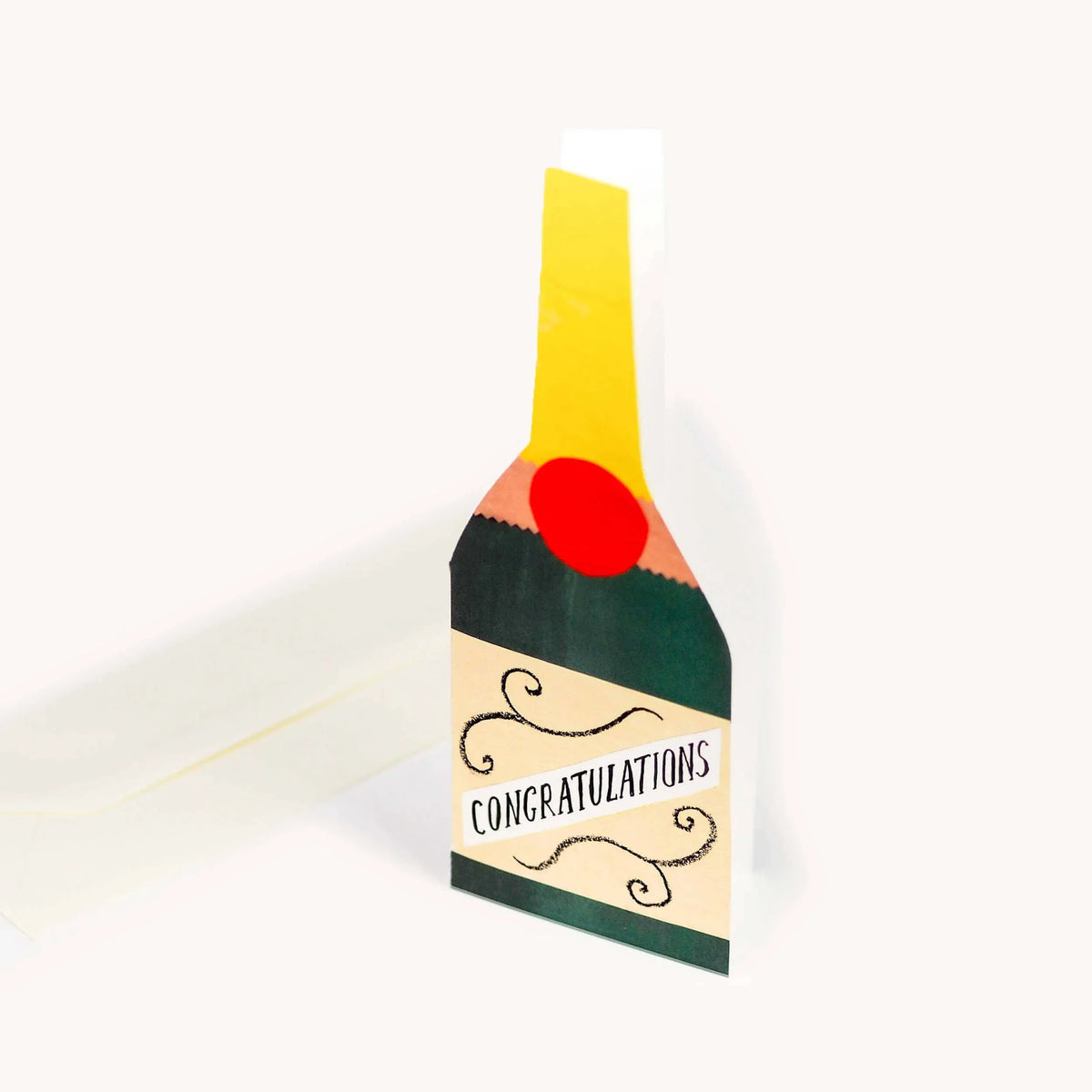Champagne Bottle Shaped Card