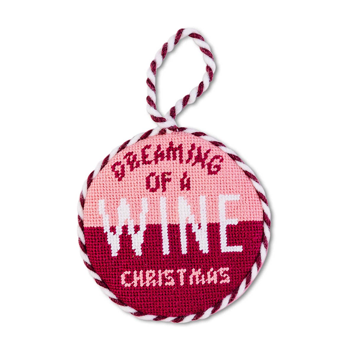 Needlepoint Ornament - Wine Christmas - LAST ONE!