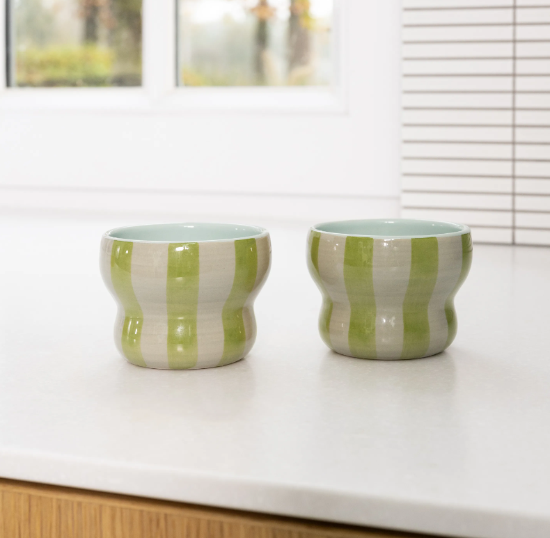 Green Circus Mug Set of 2 By &Klevering - Large - PRE ORDER