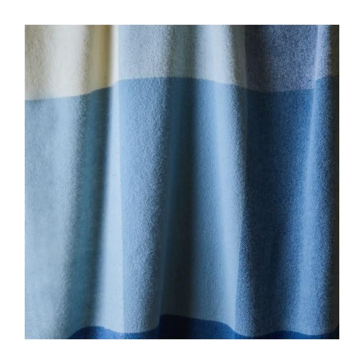 Paddock Check Blue Jay Pure Wool Blanket