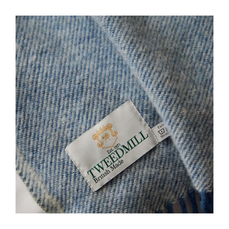 Paddock Check Blue Jay Pure Wool Blanket