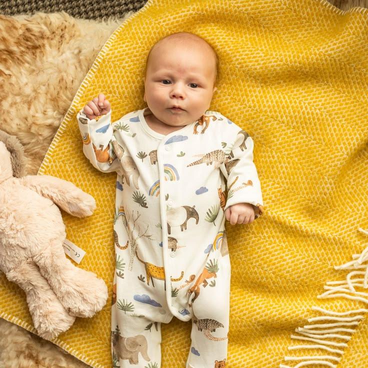 Beehive Yellow Pure Wool Baby Blanket