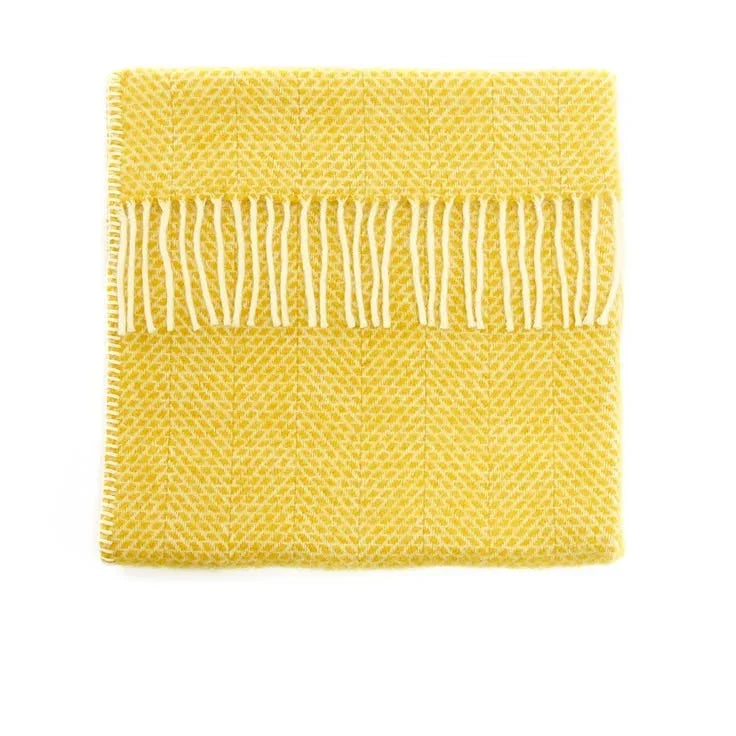 Beehive Yellow Pure Wool Baby Blanket