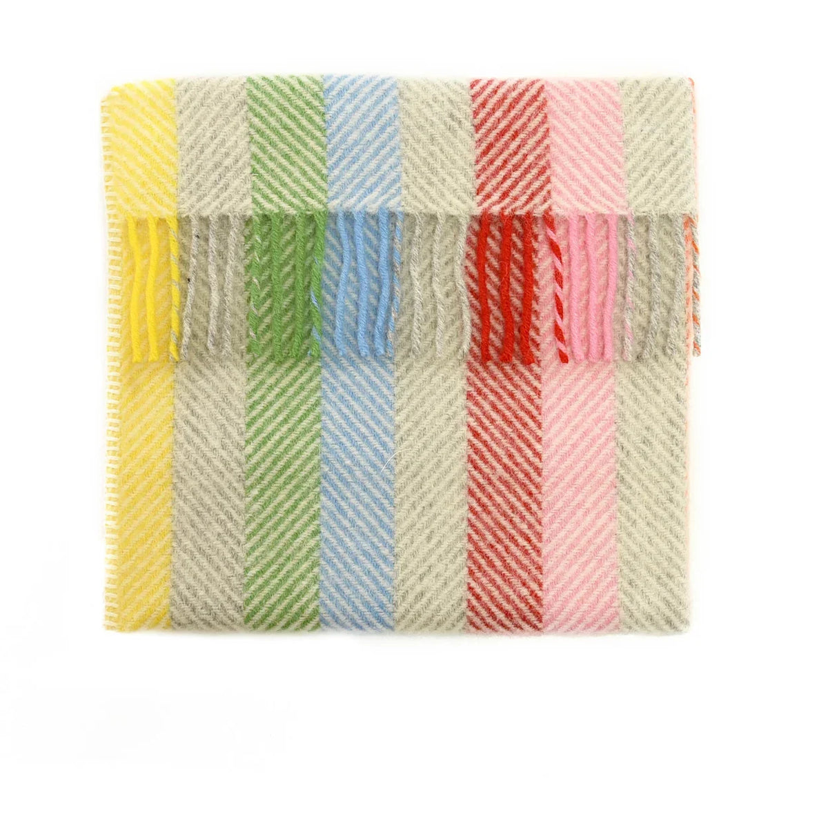 Rainbow Stripe Pure Wool Baby Blanket