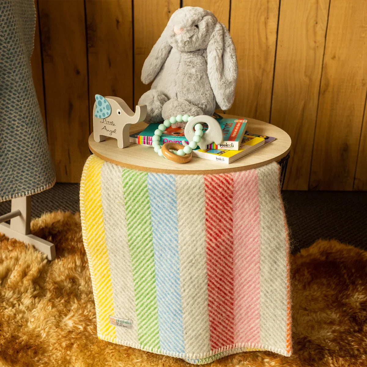 Rainbow Stripe Pure Wool Baby Blanket - LAST ONE!