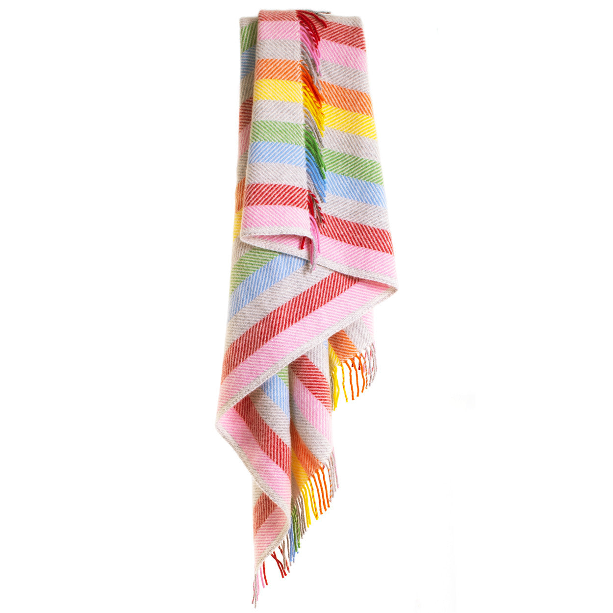 Rainbow Stripe Pure Wool Throw