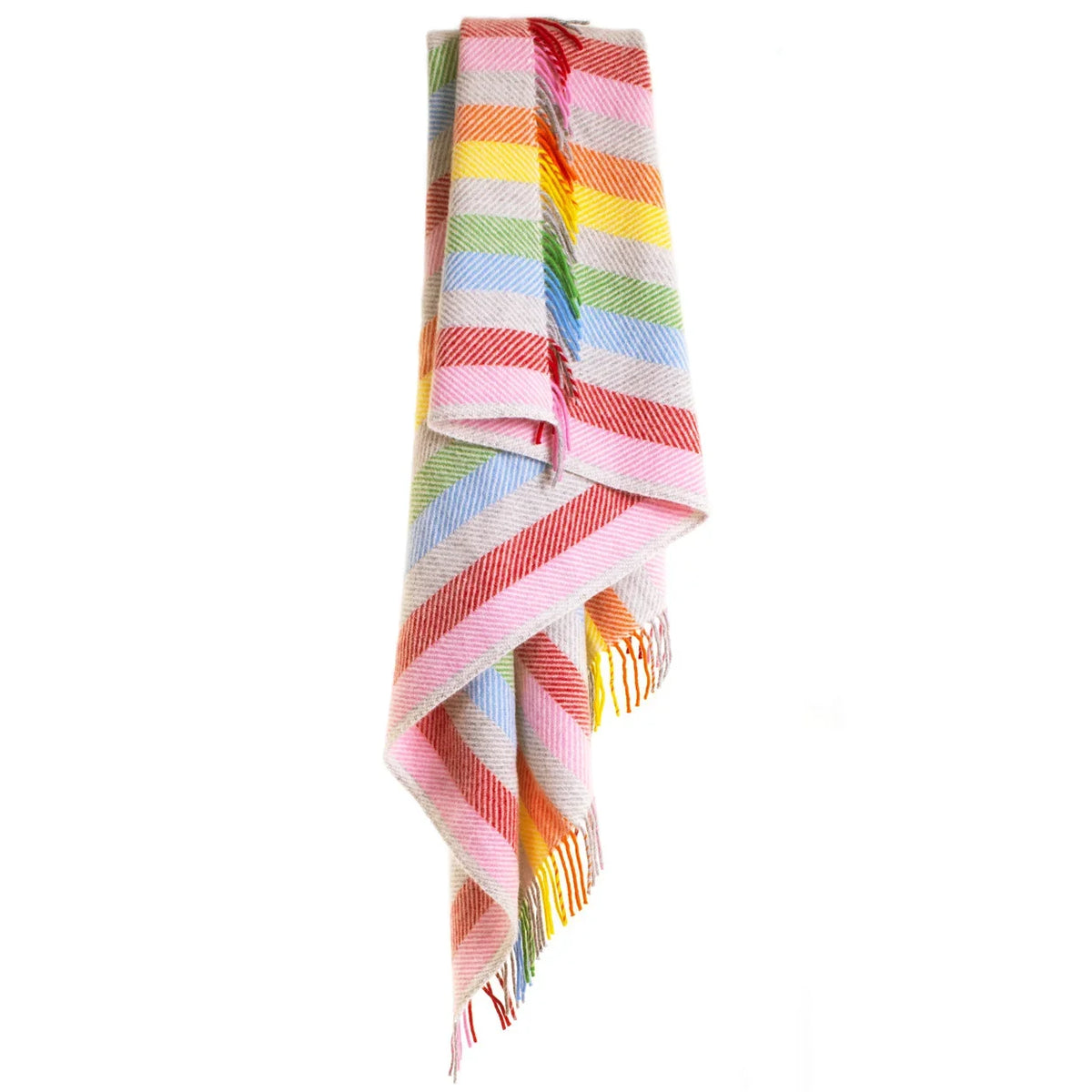 Rainbow Stripe Pure Wool Throw
