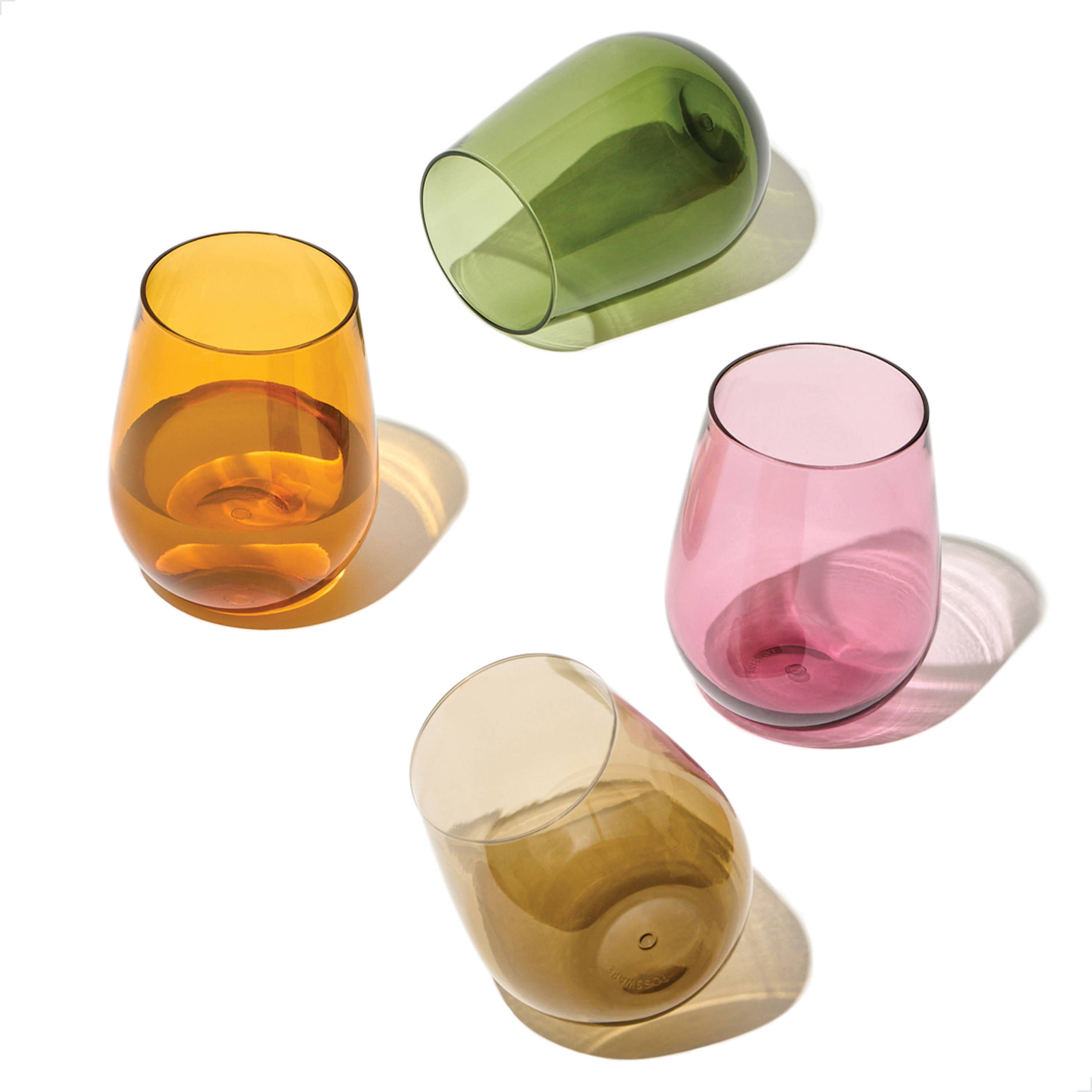 Unbreakable Stemless Wine Glasses SET OF 4