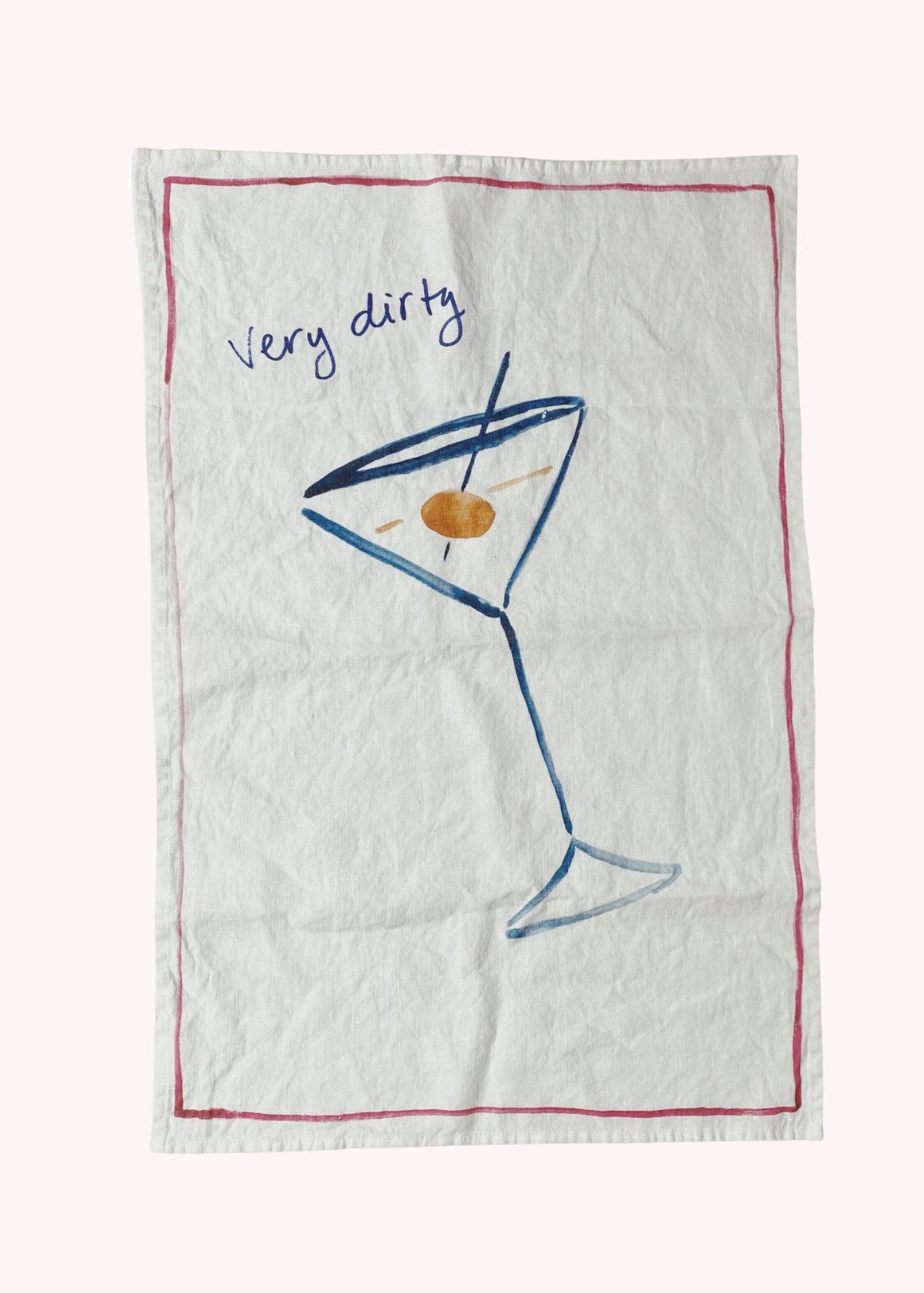 Very Dirty Martini - Illustrated Linen Tea Towel