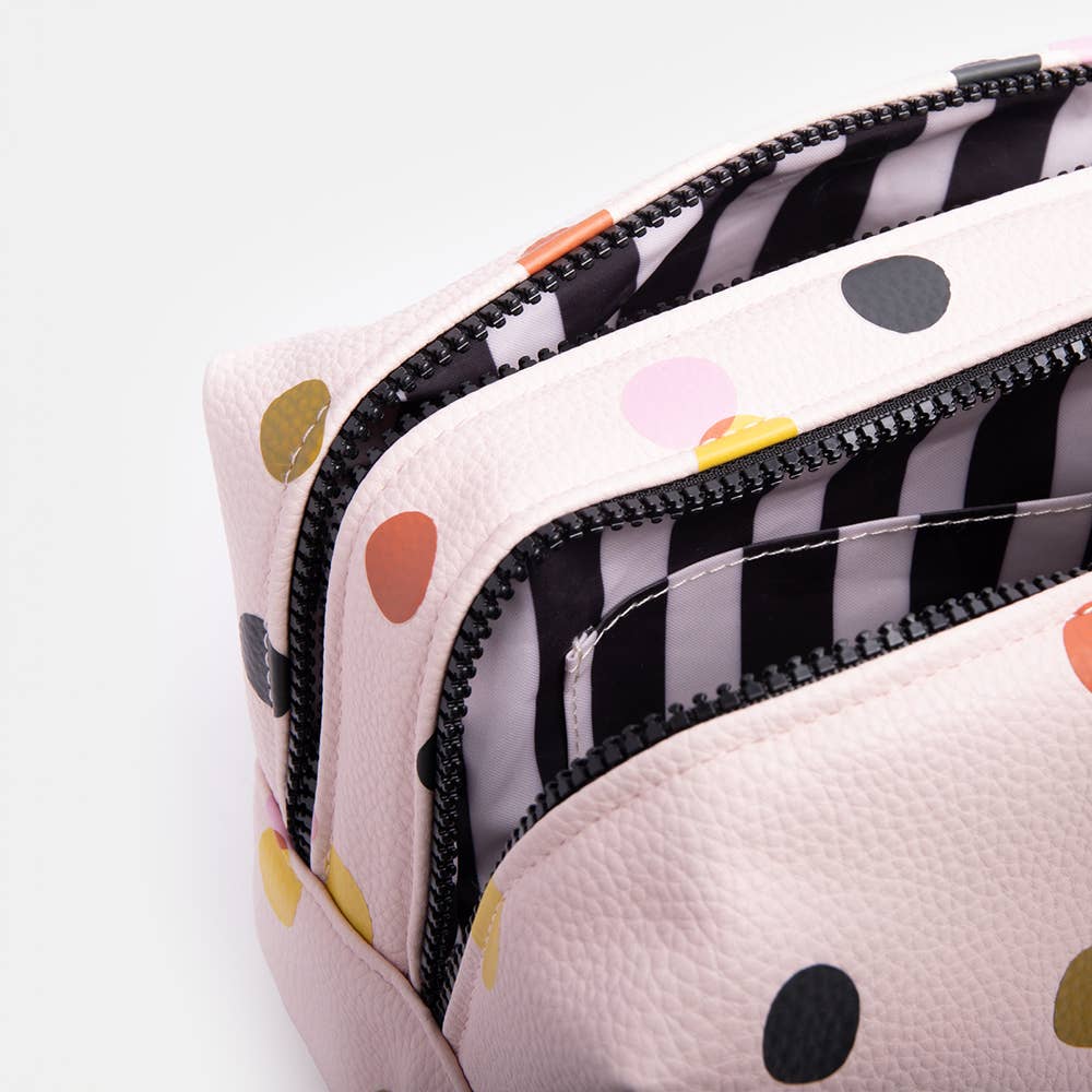 Pale Pink Dotty Large Travel Washbag