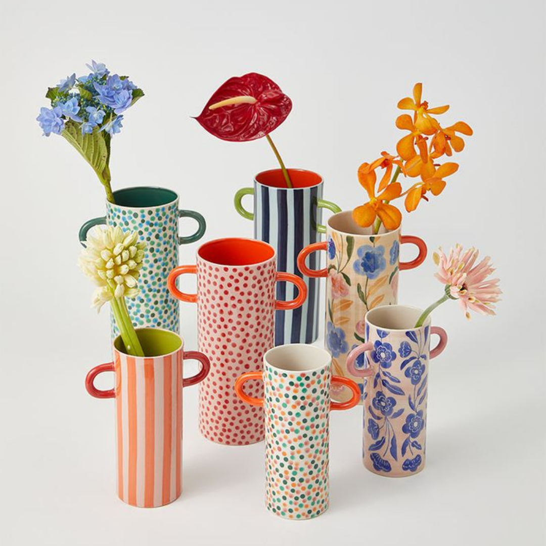 GRIFFE BLUE FLORAL BUD VASE