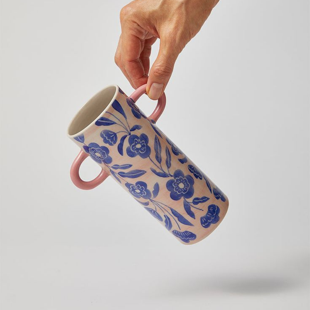 GRIFFE BLUE FLORAL BUD VASE