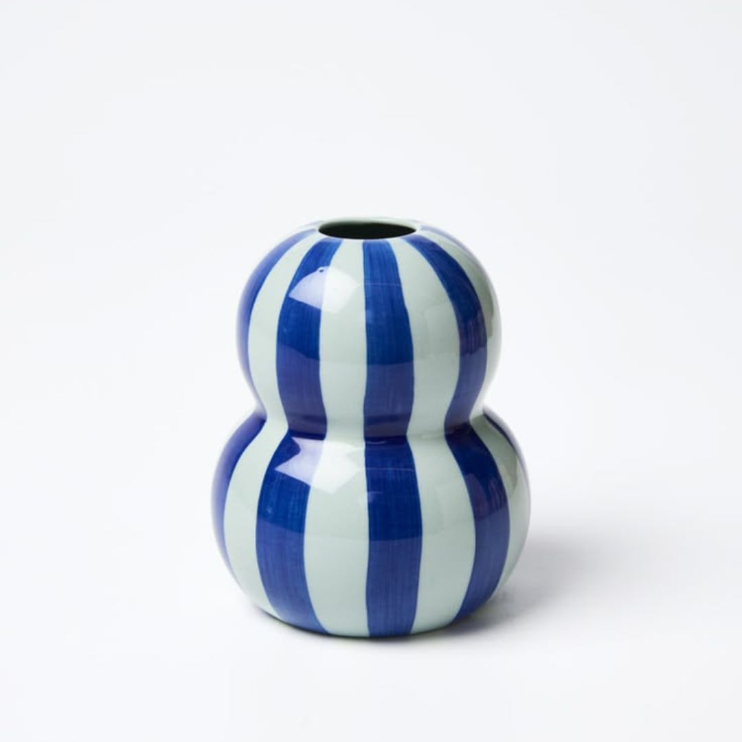 FONDA VASE TONAL BLUE STRIPE