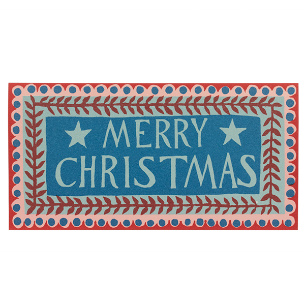Cambridge Imprint long Merry Christmas pattern card from a pack of six