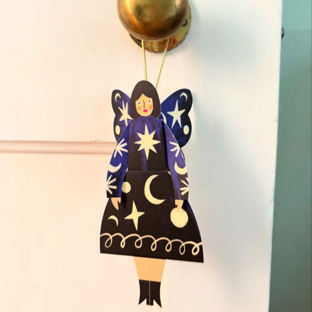 Butterfly Woman Sitting Greeting Card - Cosmic 