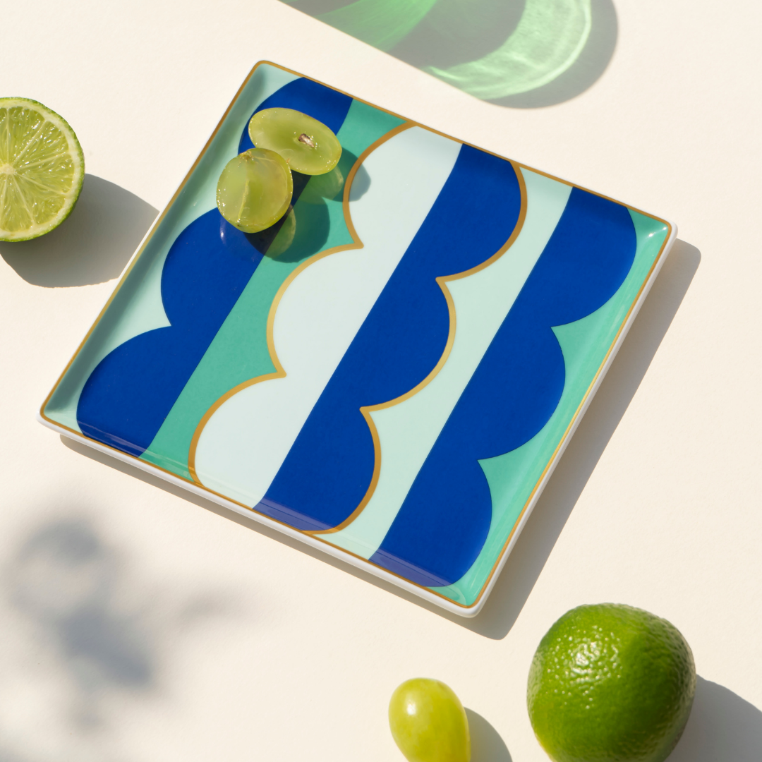 RIVIERA BLUE WAVE CERAMIC TRAY