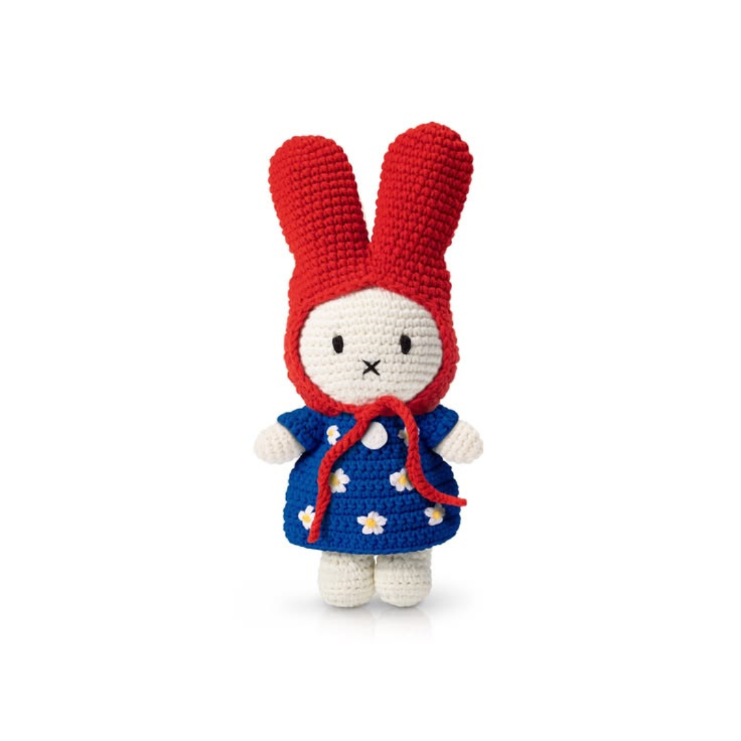 PRE ORDER - Miffy Handmade – Blue Flower Dress + Red Hat