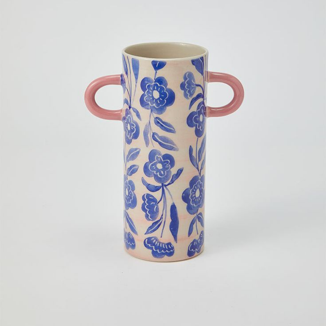 GRIFFE BLUE FLORAL BUD VASE