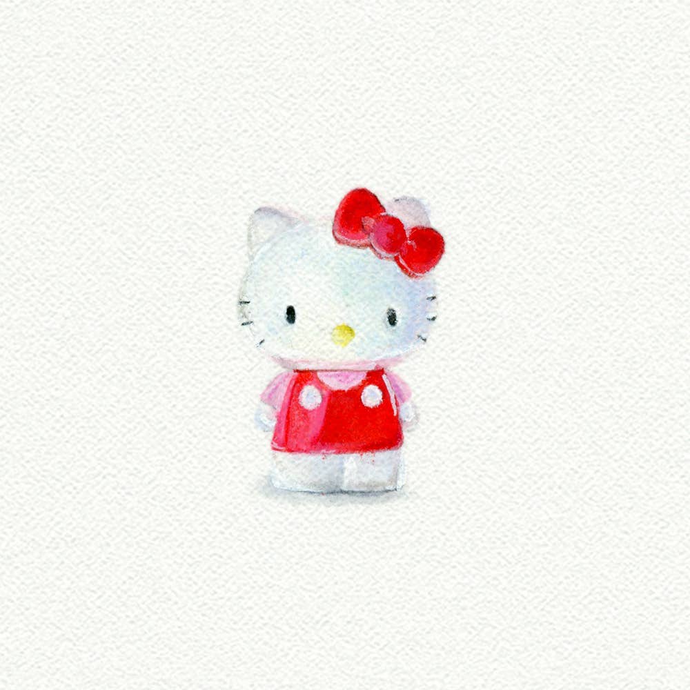 Hello Kitty Miniature Watercolour Print