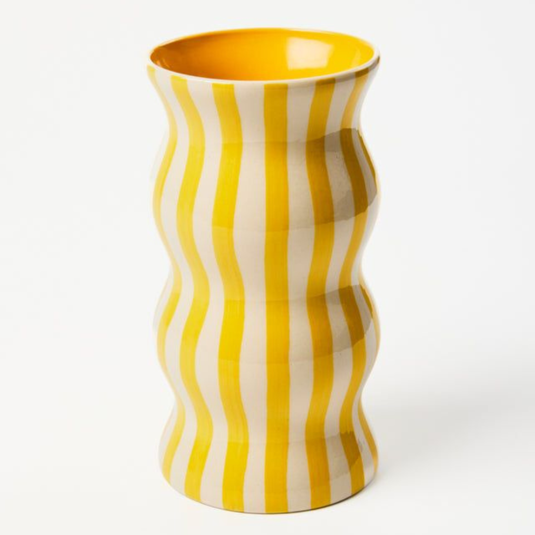 Palma Yellow Stripe Vase