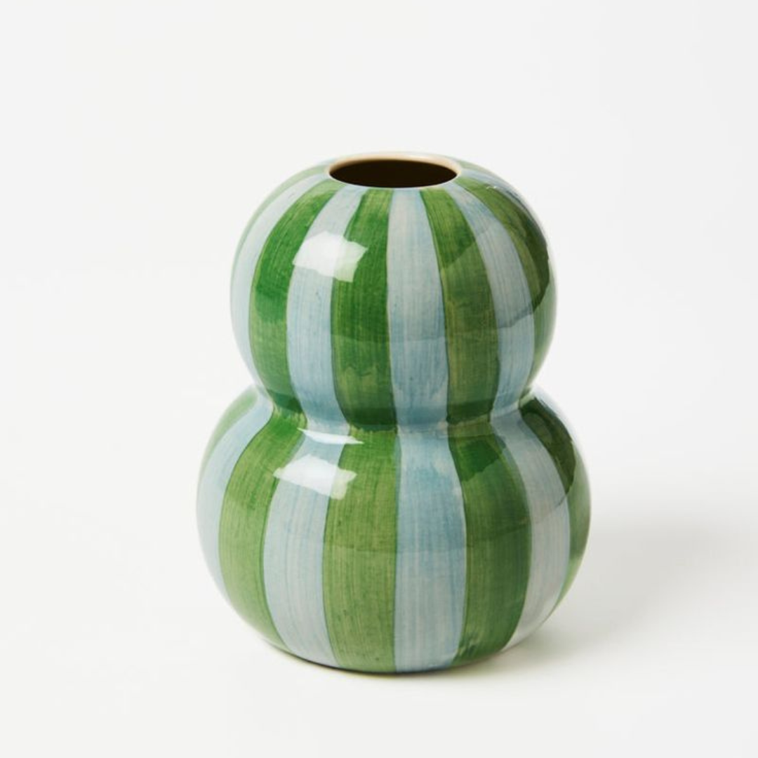 Fonda Green Blue Stripe Vase