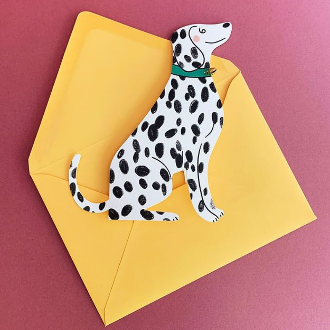 Dalmatian Shaped Greeting Card