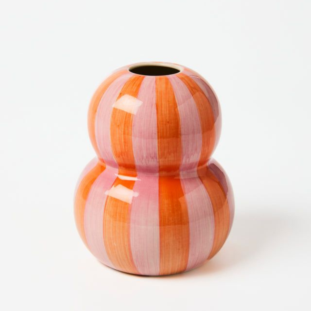 Fonda Pink Orange Stripe Vase