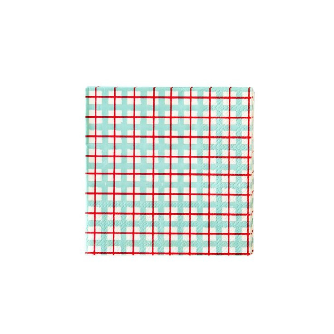 Plaid Cocktail Napkins