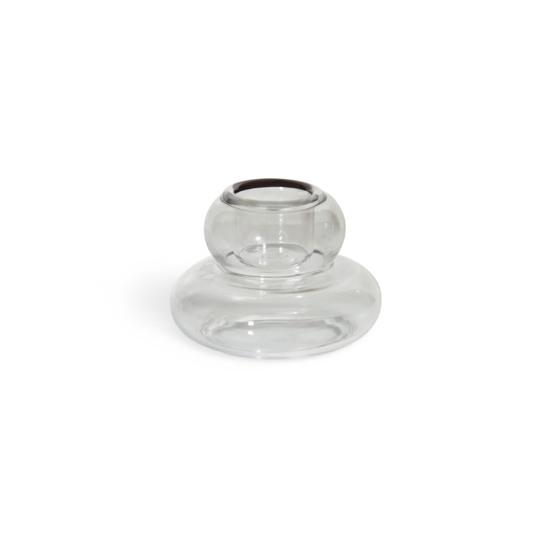 Candle holder whipped small - Smoke