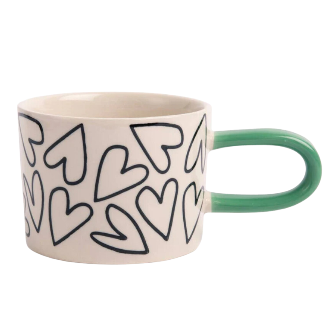 Mono Outline Hearts Mug