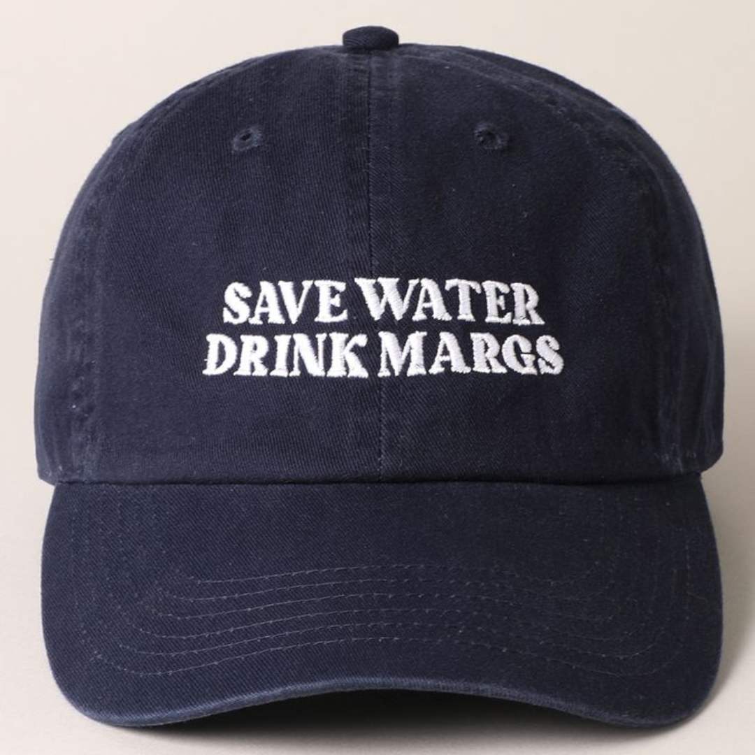 Save Water Drink Margs  Baseball Cap - Navy