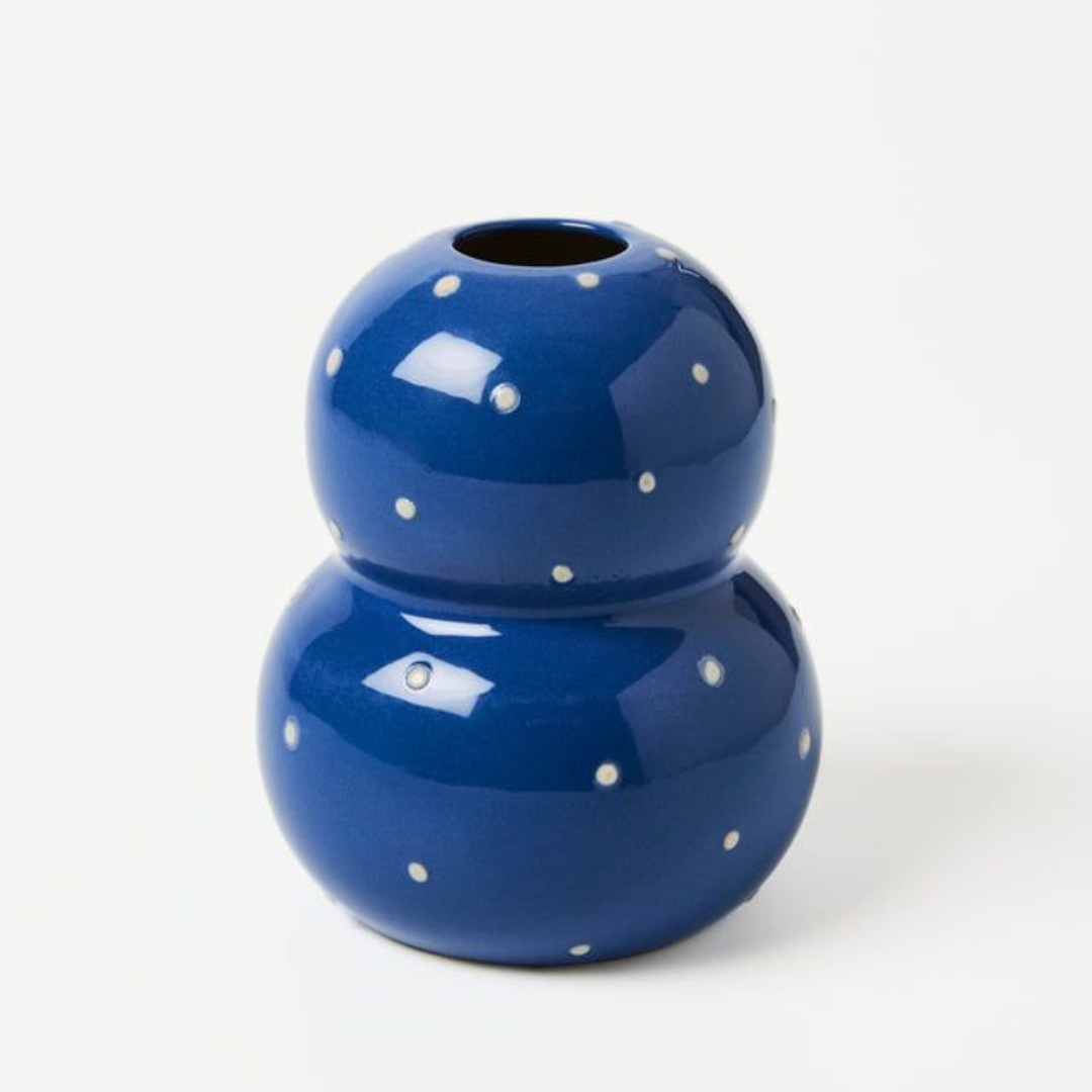 Fonda Navy Dotty Vase