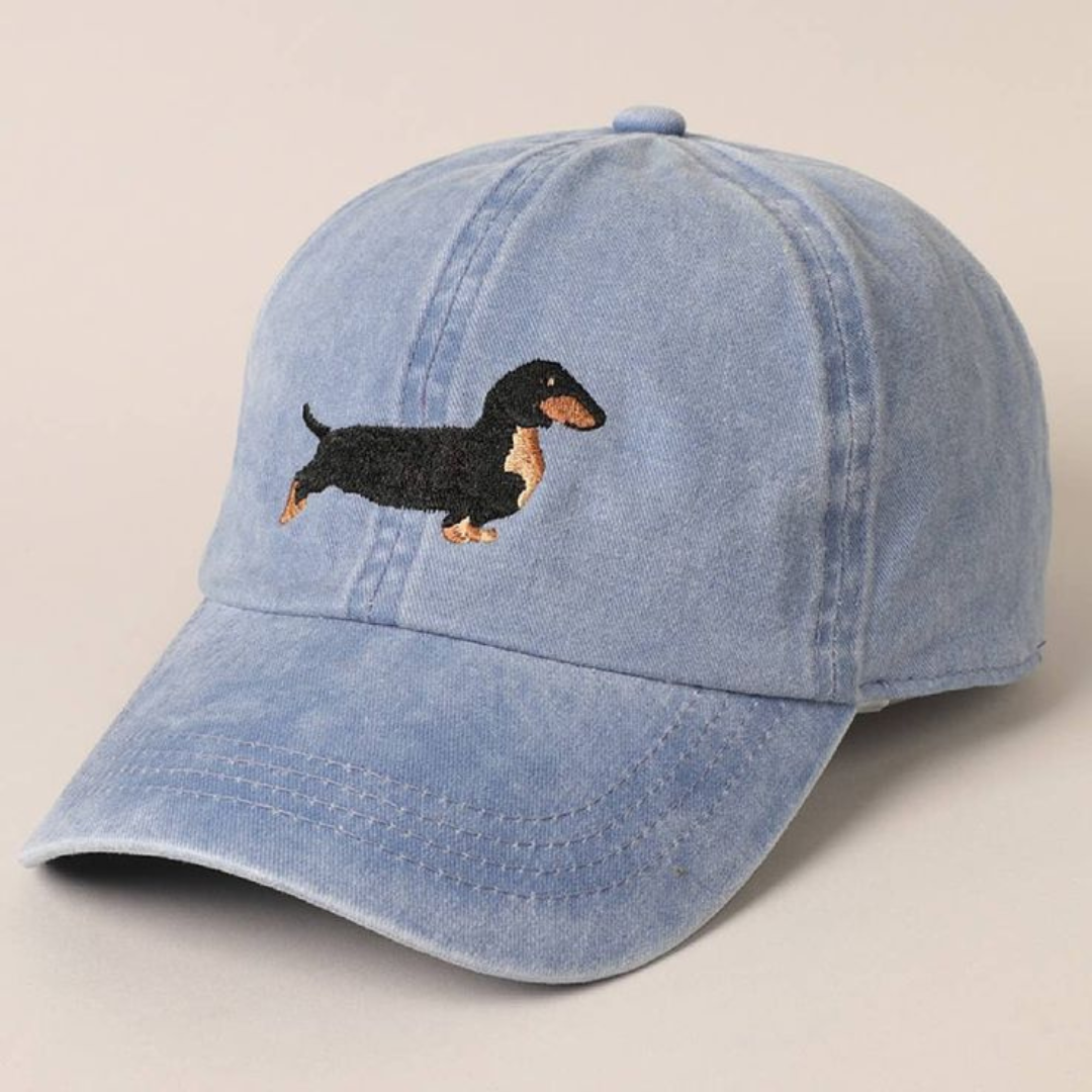 Dachshund Denim Baseball Cap
