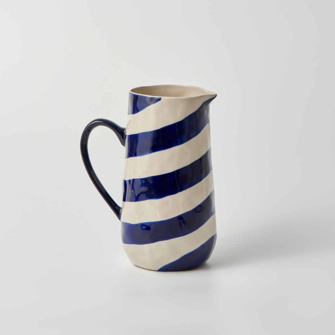 CABANA STRIPE JUG BLUE