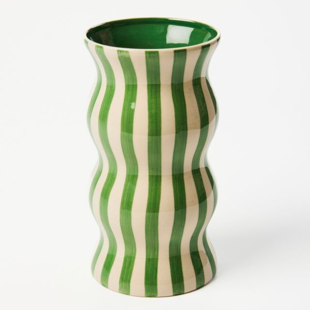 Palma Green Stripe Vase