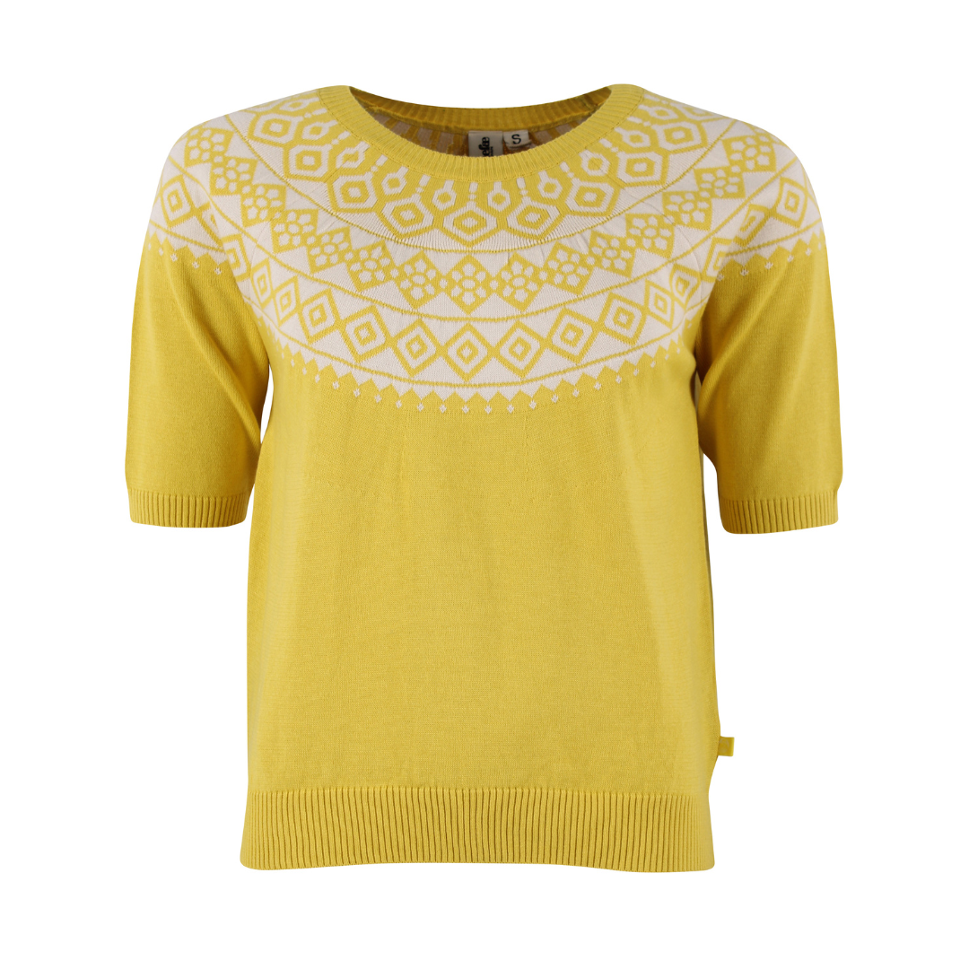 Cotton Knit Sweater Tee Faded yellow