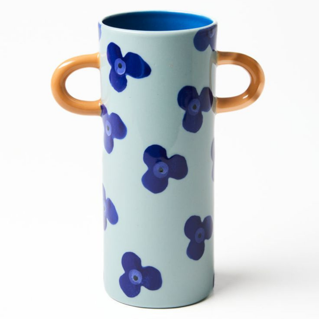 GRIFFE NAVY SKY FLORAL BUD VASE