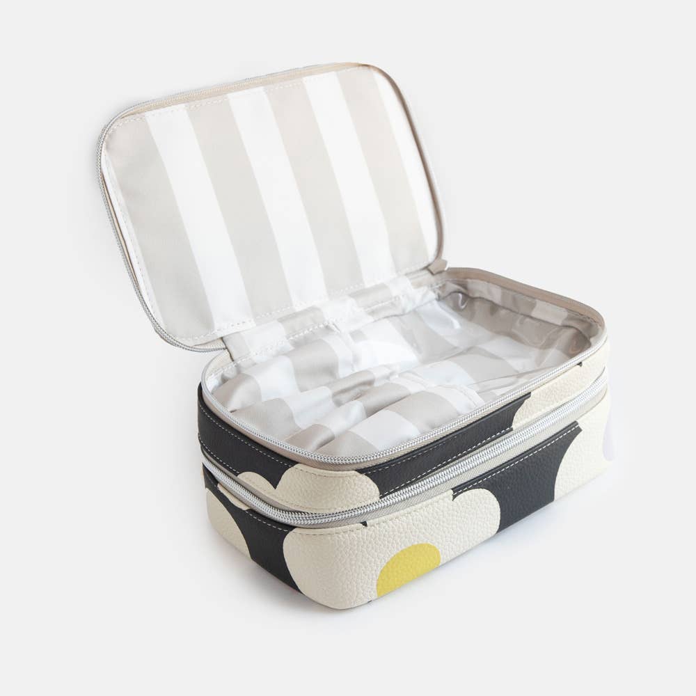 Multi Flower Charcoal Make Up Bag Organiser