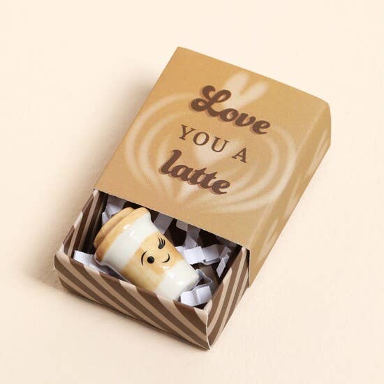 Latte - Tiny Matchbox Ceramic Token