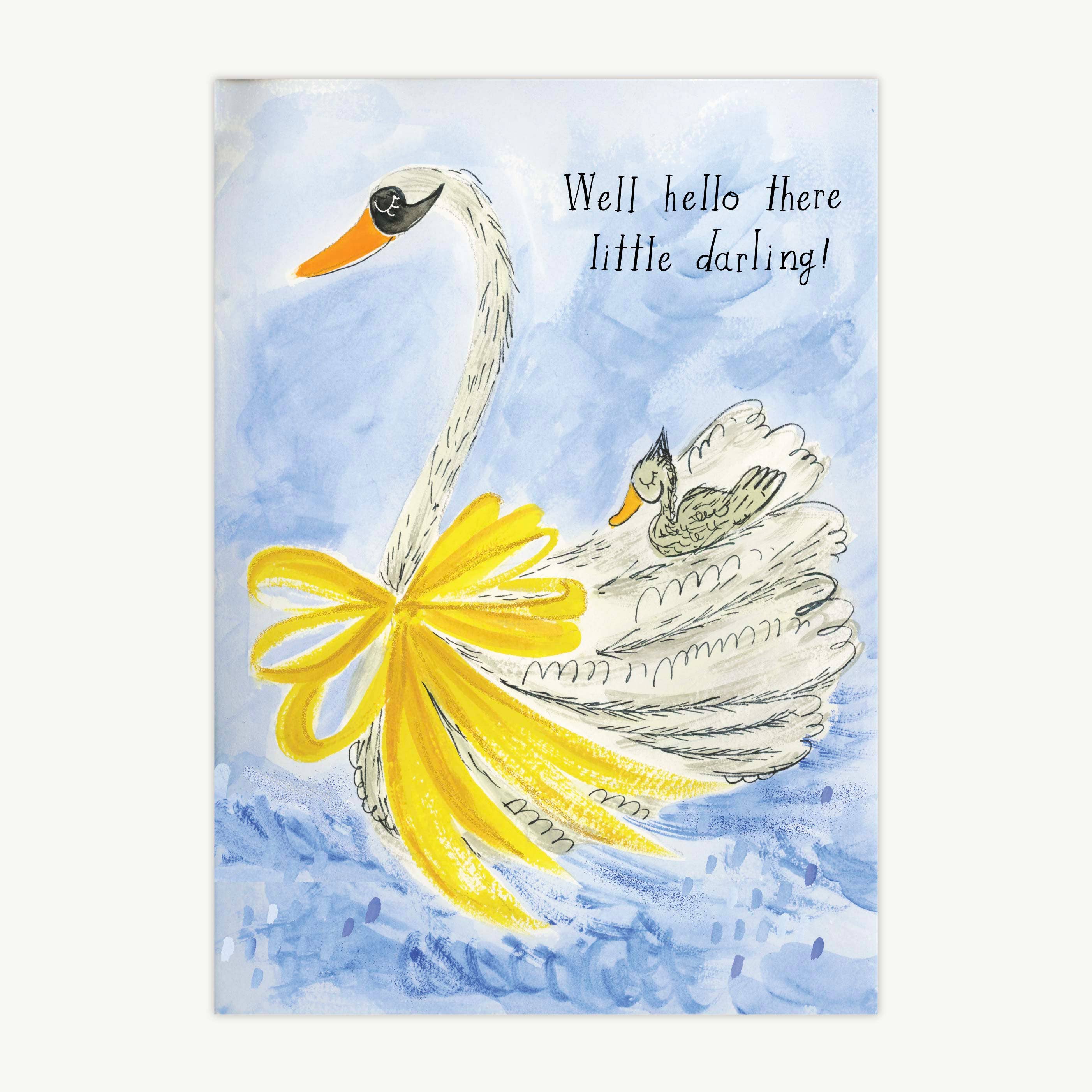Baby Swan - Welcome Baby Greeting Card
