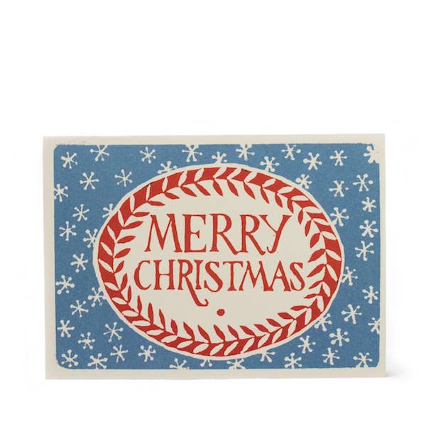 Red & Blue Merry Christmas Cards - Pack of Ten