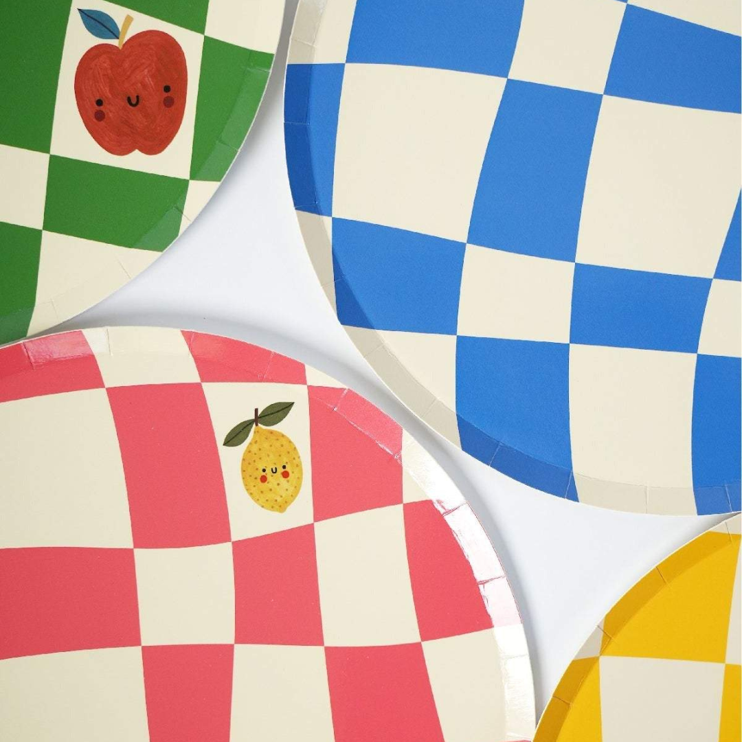 Little Chef Checkered Paper Plates