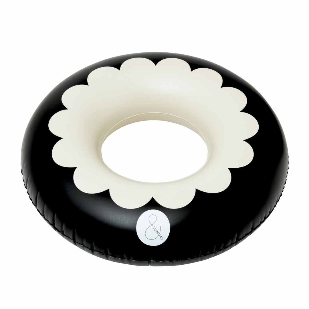 SCALLOP OVERSIZED POOL TUBE- BLACK & white