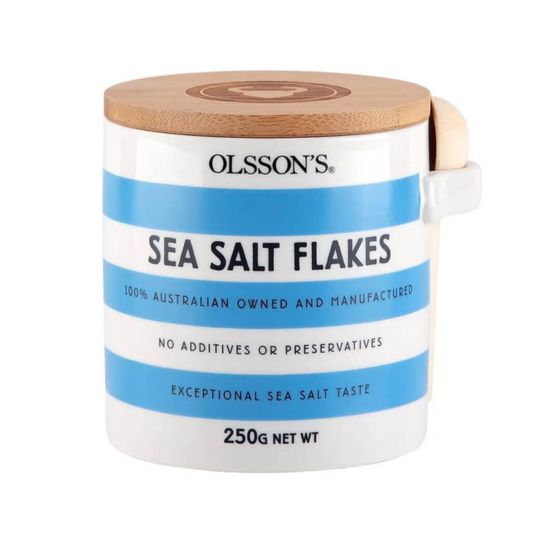 Olsson's Sea Salt Flakes Stoneware Jar 250g