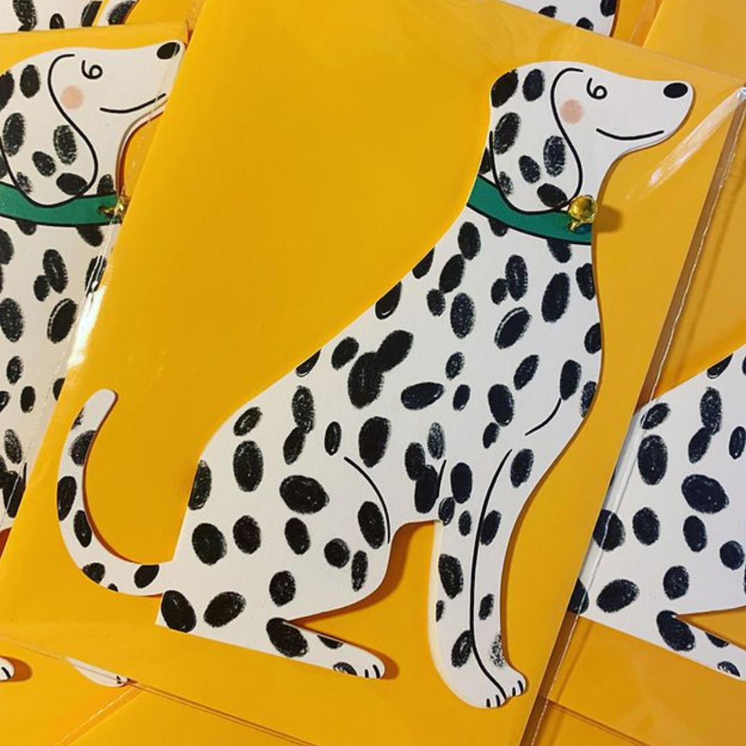 Dalmatian Shaped Greeting Card