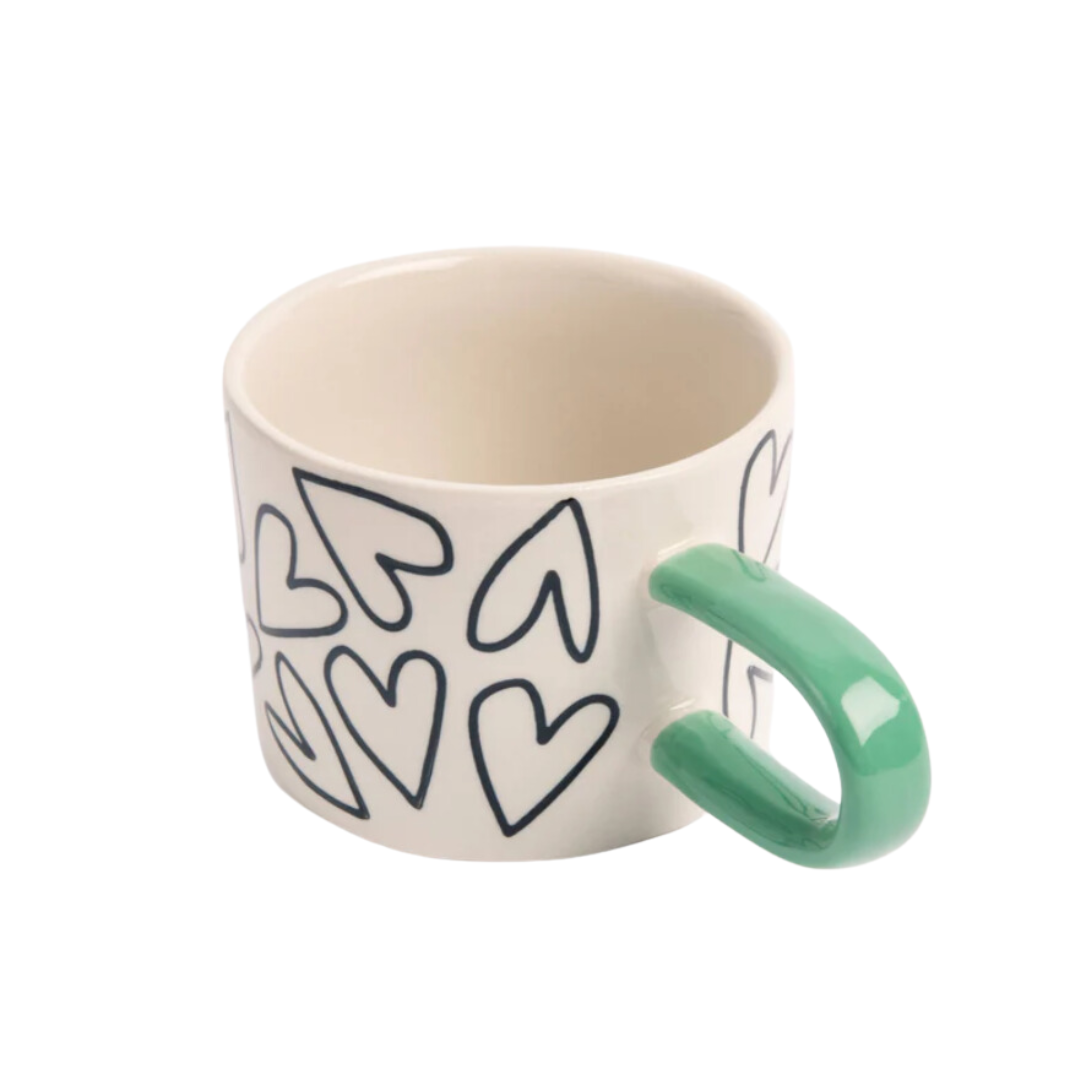 Mono Outline Hearts Mug