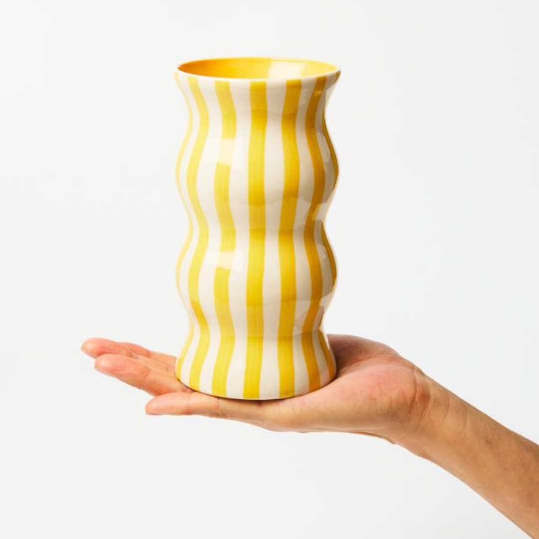 Palma Yellow Stripe Vase