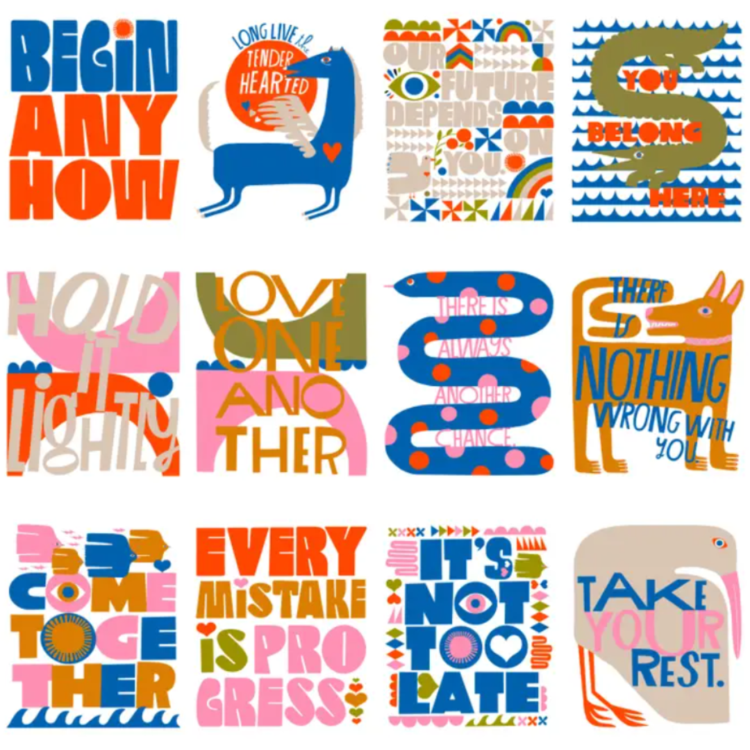 Begin Anyhow Mini Print Collection - Set of 12