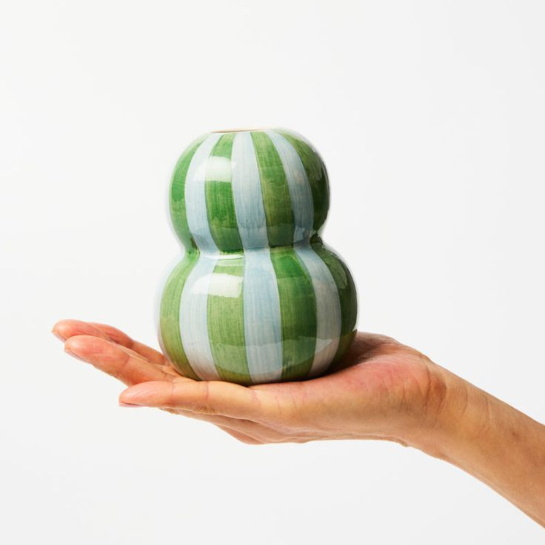 Fonda Green Blue Stripe Vase