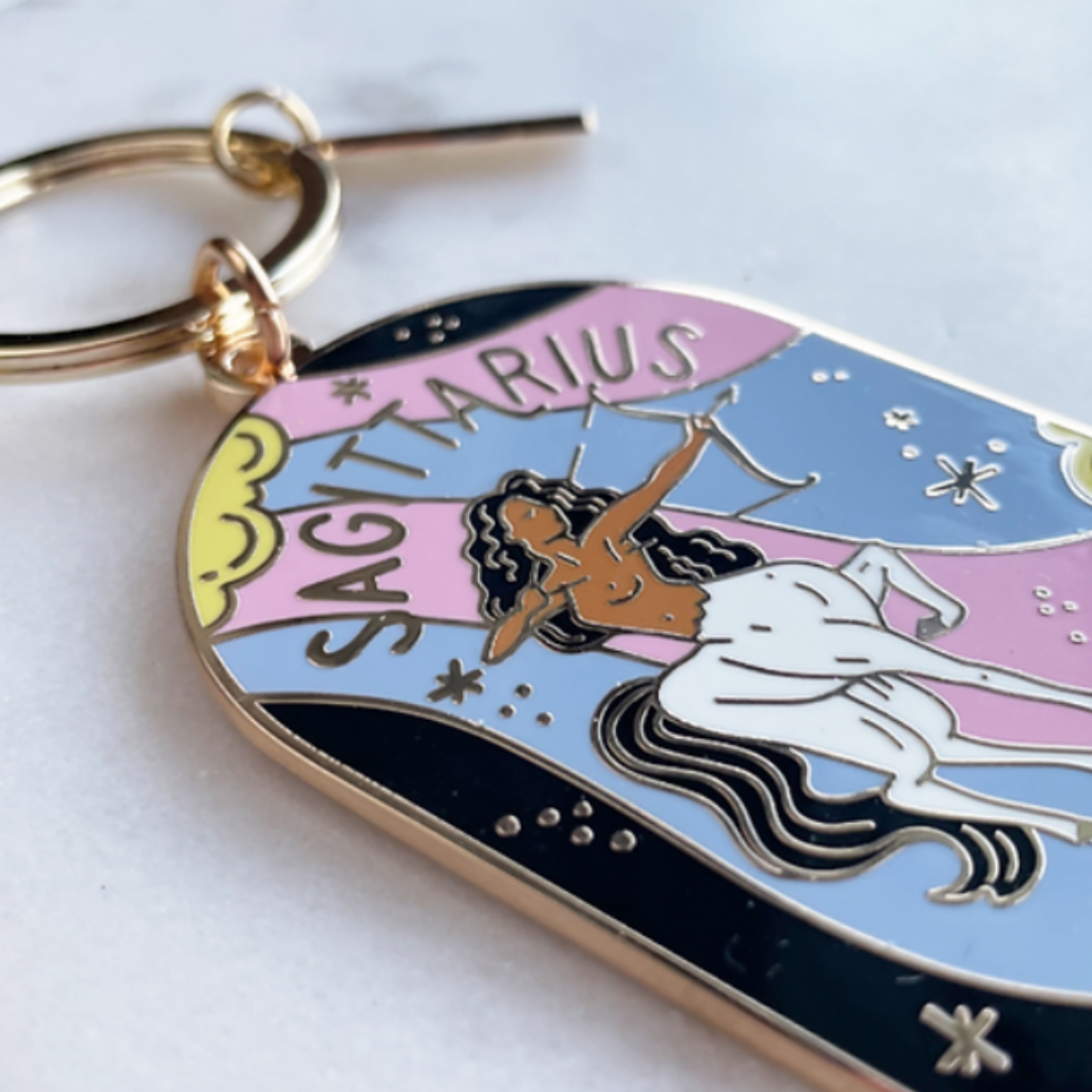 Sagittarius Keyring